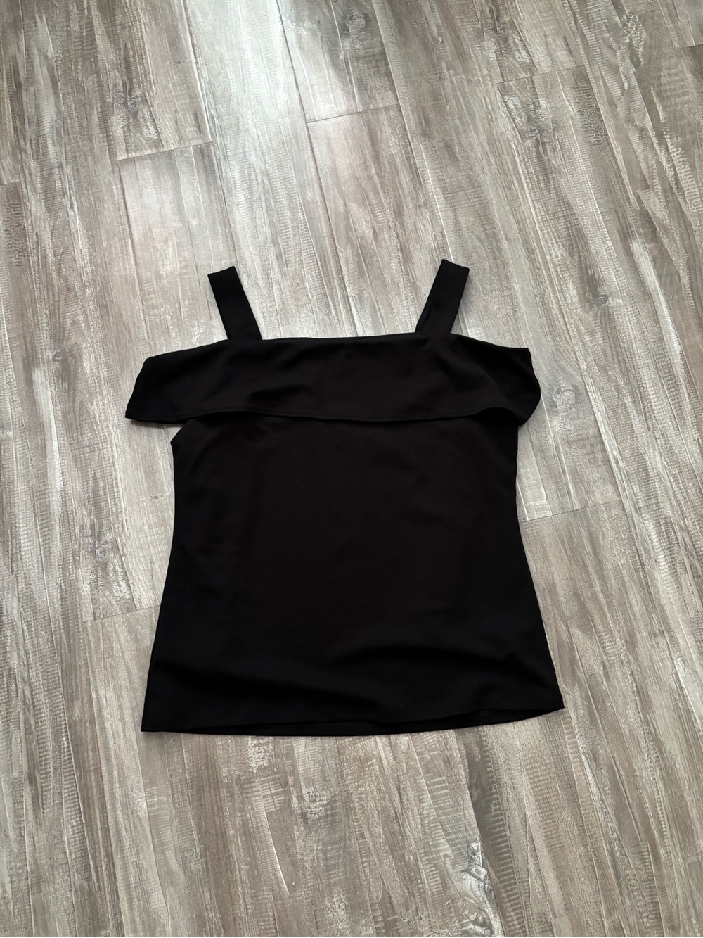 Ann Taylor Black Off-Shoulder Camisole with Wide Straps